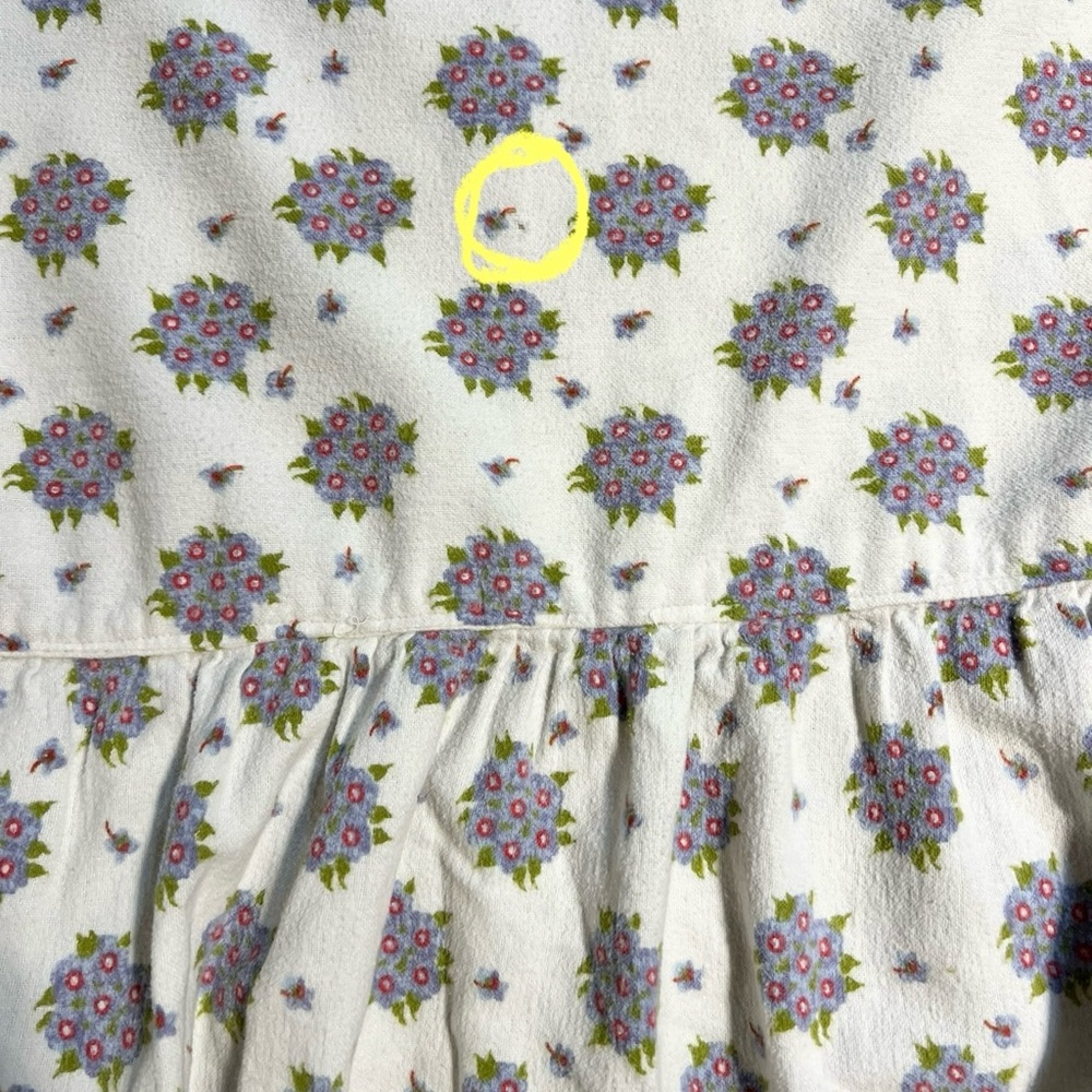 VINTAGE floral flannel brushed cotton floral nightgown‎ ruffle maxi long sleeve - Picture 16 of 16